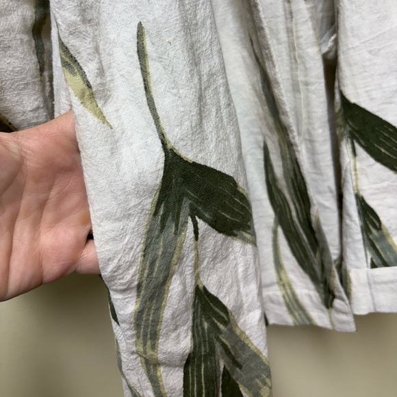 Zulu & Zephyr Ramie Boxy Cream & Green Leafy Canopy Blazer - Medium - Picture 4 of 8